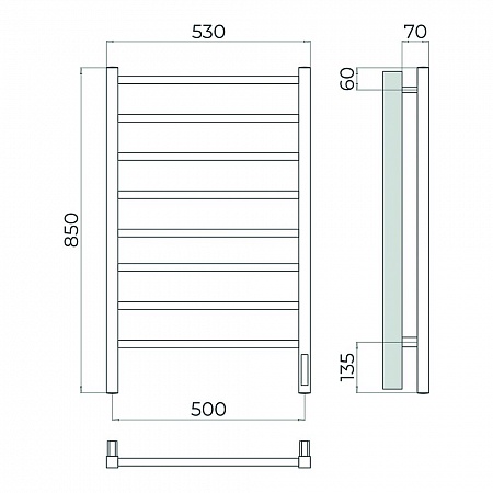Ватикан П8 500х850 Электро (quick touch) Полотенцесушитель TERMINUS Сатин Анжеро-Судженск - фото 4 Ватикан П8 500х850 Электро (quick touch) Полотенцесушитель TERMINUS Сатин Анжеро-Судженск - фото 4