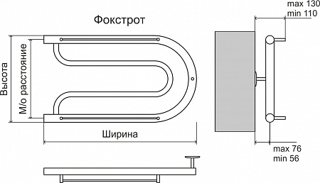 Фокстрот AISI 32х2 320х700 Полотенцесушитель  TERMINUS Анжеро-Судженск - фото 3