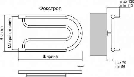 Фокстрот AISI 32х2 320х500 Полотенцесушитель  TERMINUS Анжеро-Судженск - фото 3