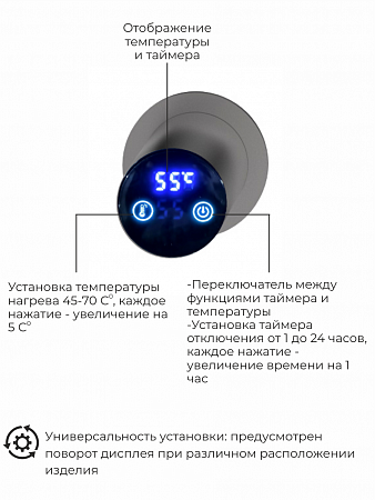 Рондо П2 350х760 электро Полотенцесушитель TERMINUS Оружейная сталь Анжеро-Судженск - фото 5 Рондо П2 350х760 электро Полотенцесушитель TERMINUS Оружейная сталь Анжеро-Судженск - фото 5