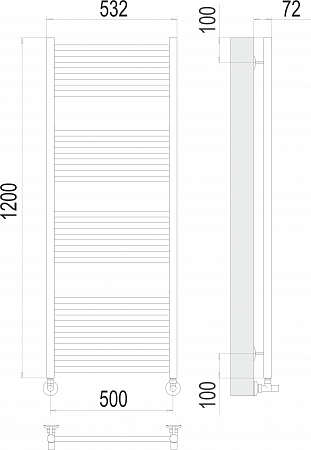 Аврора П22 500х1200 Полотенцесушитель  TERMINUS Анжеро-Судженск - фото 3